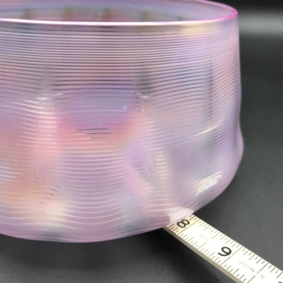 Vintage Benjamin Moore Hand Blown Iridescent Pink Bowl Dish Pilchuck Glass - Picture 7 of 11
